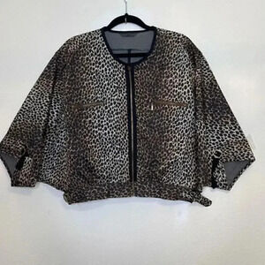 TOV Holy animal print short zipper jacket size med/large 42 with zipper
